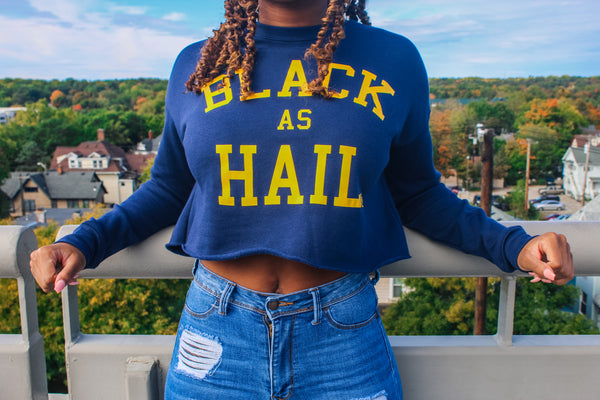 Black As Hail Crop Crewneck