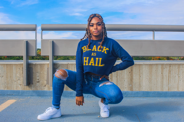 Black As Hail Crop Crewneck