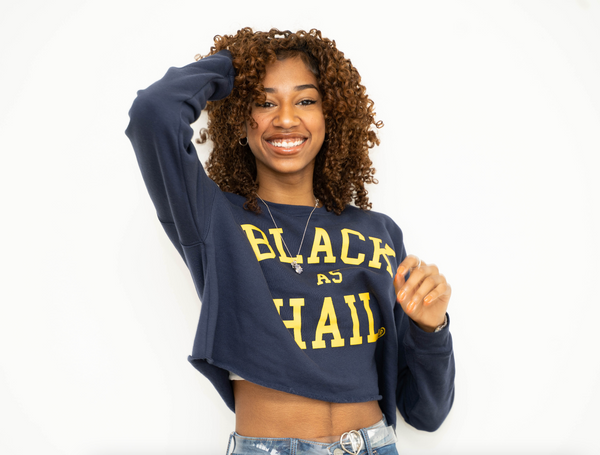 Black As Hail Crop Crewneck