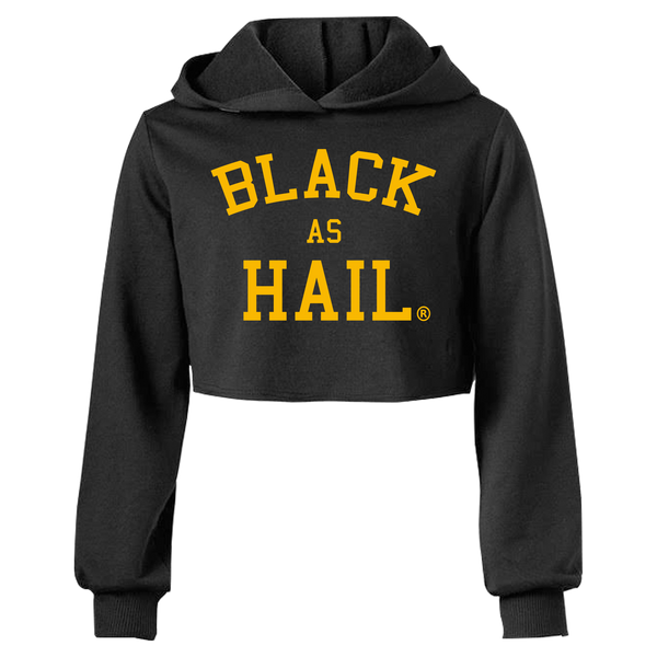 Black As Hail Crop Hoodie