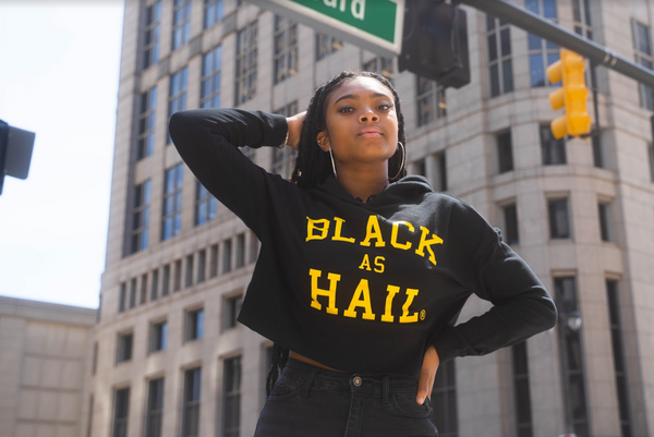 Black As Hail Crop Hoodie